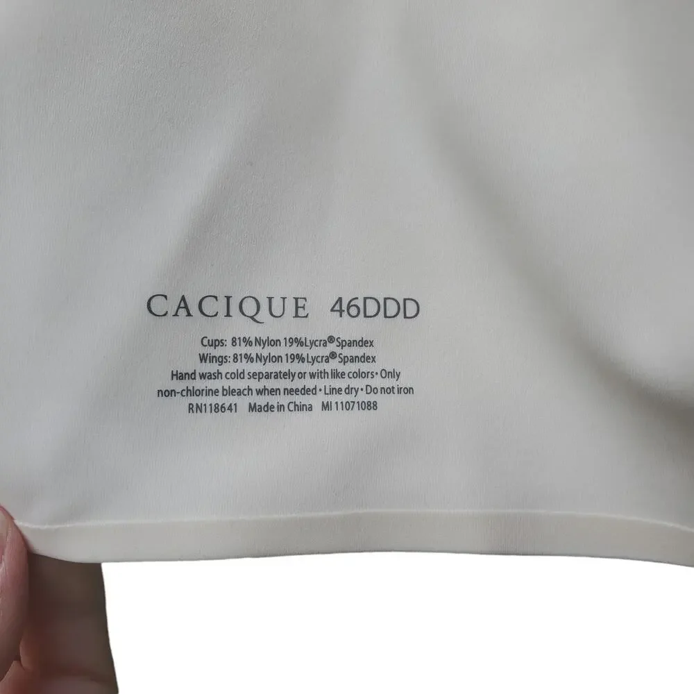Cacique Lane Bryant Underwire Multiway Push Up Bra Lightly Lined Beige 46DDD